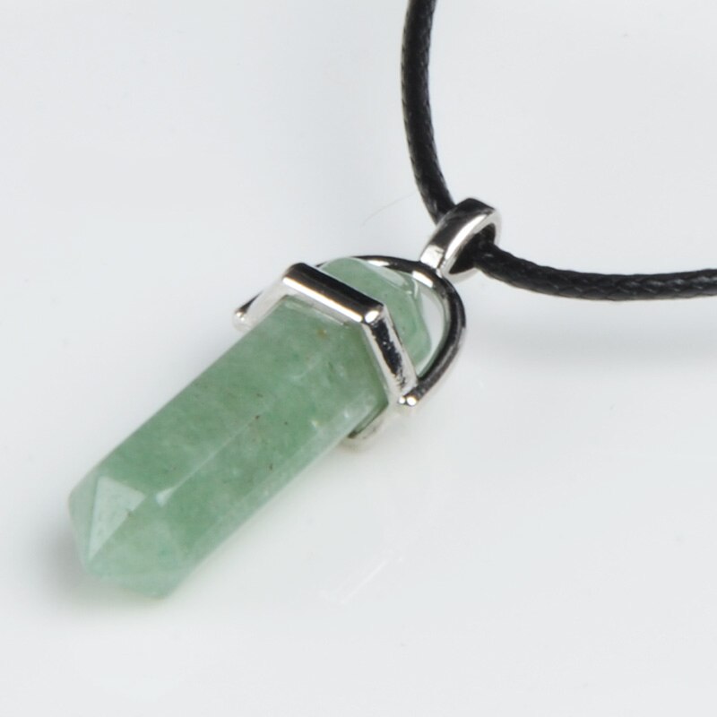 Colgante de piedra Natural LFPU, collar con colgante de piedra de cristal con punto curativo en forma de bala, joyería para mujer