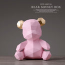Piggy Bank Teddy Bear Figurines Money Box Gift Wedding Storage Box Money For Children Coins Holders Box Kids Toy Coin Bank