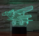 Touch Fernbedienung Flugzeug 3D Licht LED Tischlampe Optische Täuschung Birne Nachtlicht 7 Farben Ändernde Stimmungslampe USB Lampe