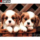 HOMFUN Full Square/Round Drill 5D DIY Diamond Painting "Animal dog" 3D Diamond Embroidery Cross Stitch Home Decor A19862