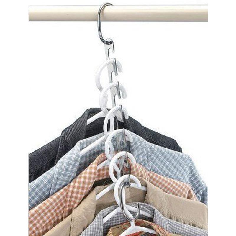 2/4/6 Uds soportes para colgar ropa guardar espacio armario organizador de ropa bastidores perchas para ropa