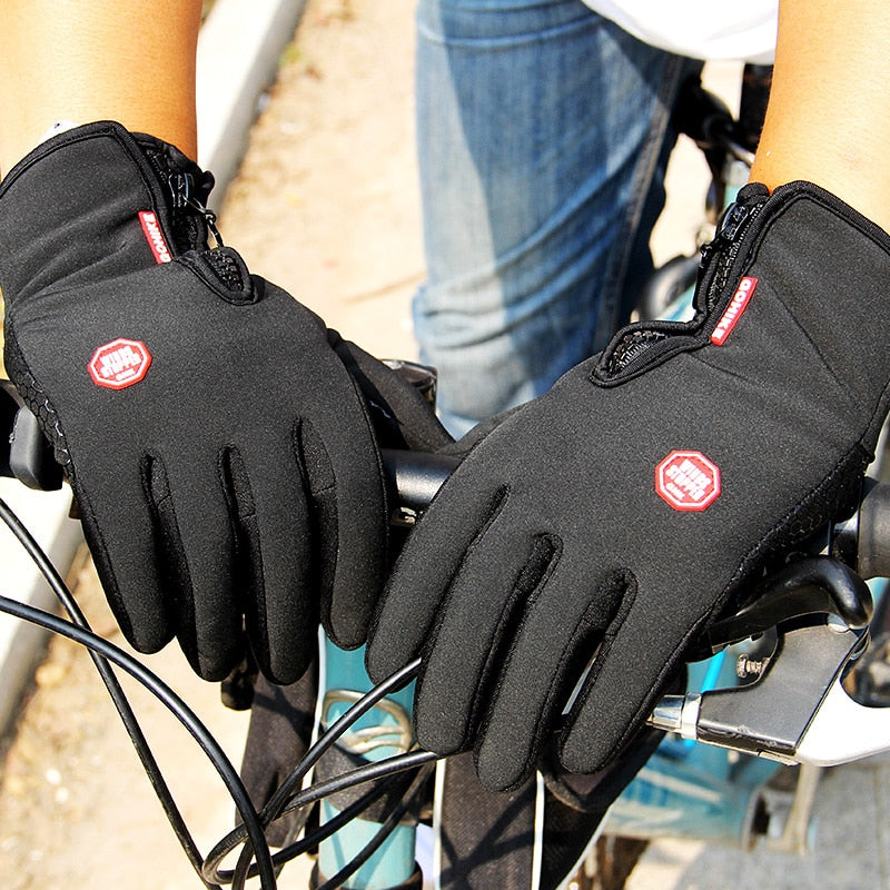 Winter Cycling Gloves Men Women Anti-slip Motorcycle Windproof Bike Riding Gloves Anti-shock Full Finger Mountain Bicycle Mitten