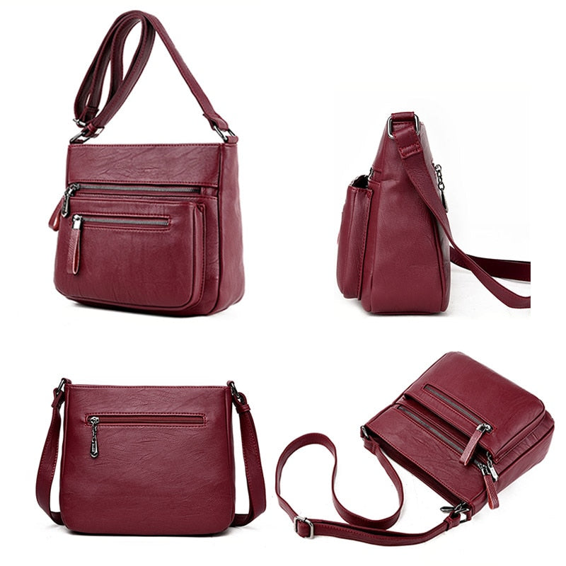 Bolsos cruzados de cuero de alta calidad para mujer, novedad de 2021, bolso de hombro de diseñador de lujo, bolso de mano de ocio para mujer, bolsos de mensajero