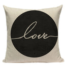 Pop geometrischer Tier-Kissenbezug, schwarz-weißes Leinenkissen, dekorativer Kissenbezug, quadratisch, hochwertiger Druck, individuelles Dekokissen