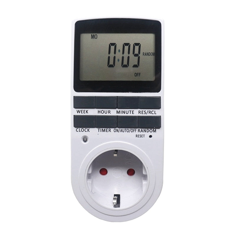 EU BR FR UK Plug-in Programmable Timer Switch Socket 230V 50Hz With Summer Time Random Function For Kitchen Timer Switch