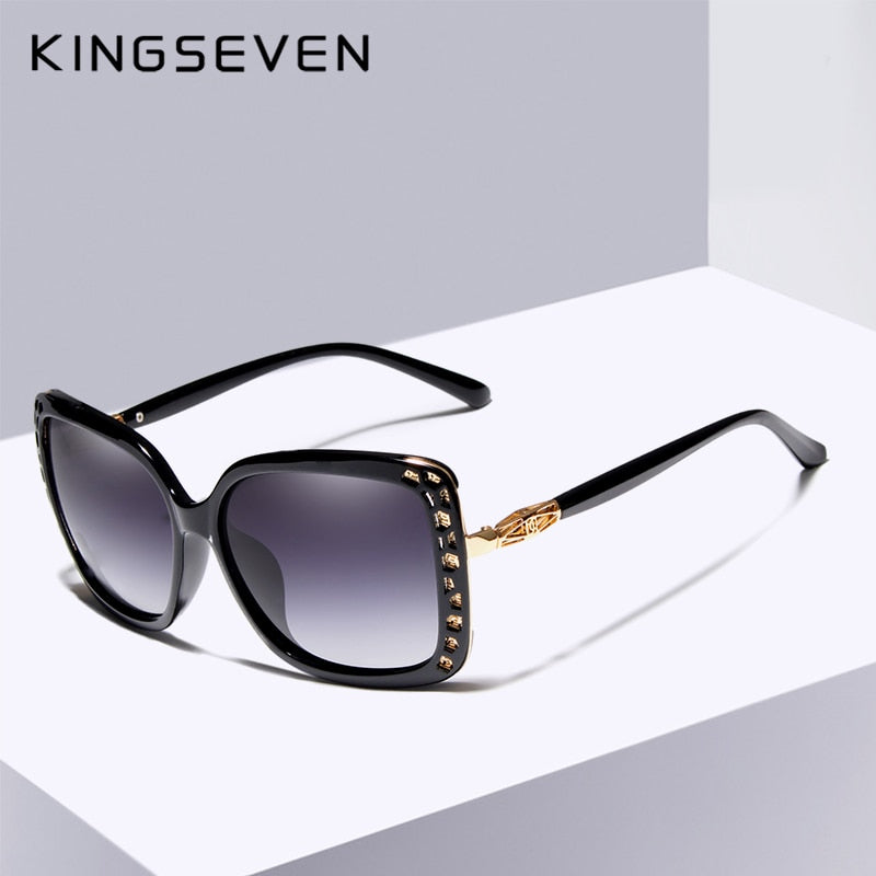 KINGSEVEN 2021 Damenmode Marke Designer Polarisierte Sonnenbrille Schmetterling Rahmen Sommer Gradient Lens Sonnenbrille Retro 7215