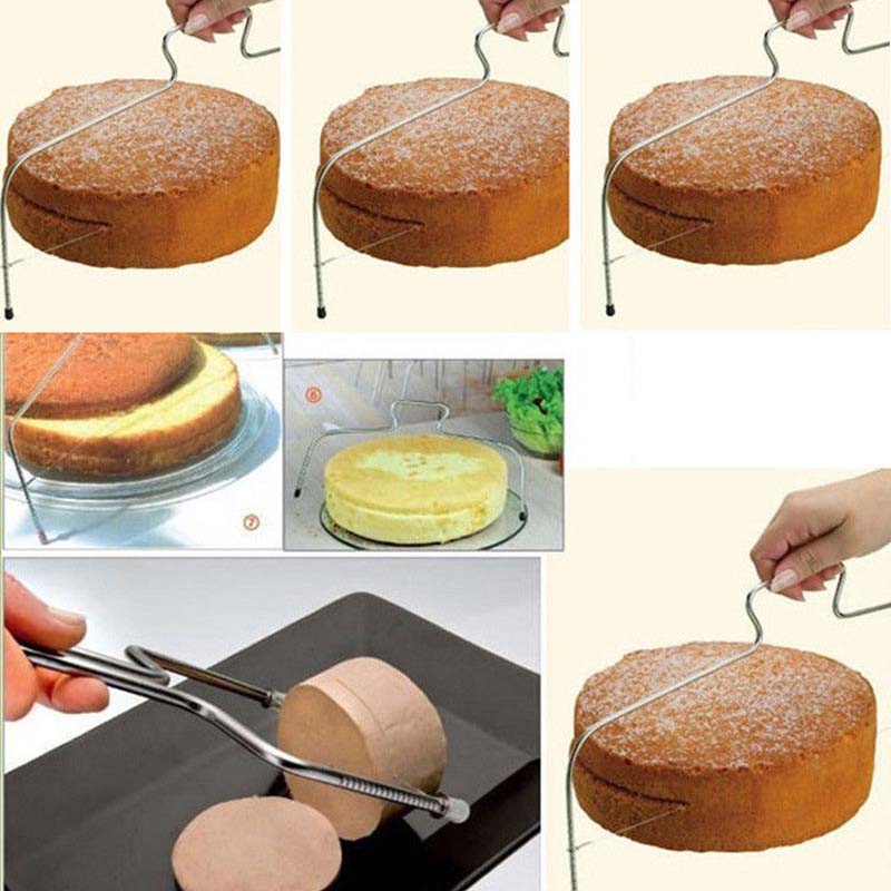 Ustensiles Patisserie Stainless Steel Slicer Adjustable 2-Wire Cake Leveler Cake Slicer Baking Dough Cutter Cake Decorating Tool