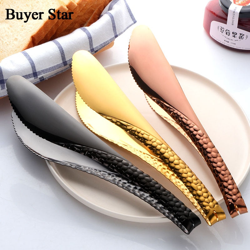 Stainless Steel Bread Food Tong Kitchen Utensils Buffet Cooking Tool Bread Clip Pastry Clamp Barbecue Tongs Steel Serving Tools