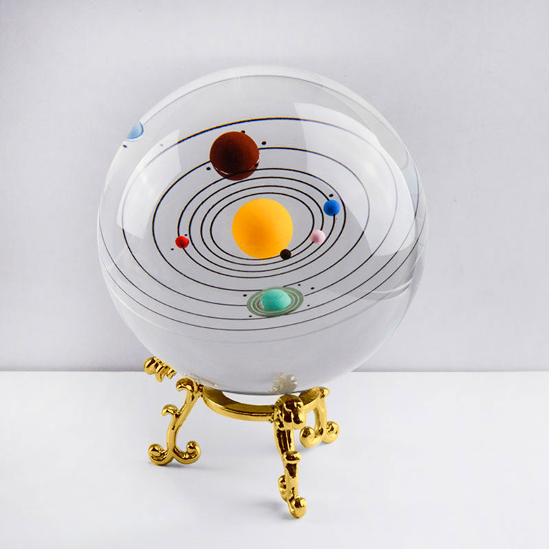 80mm Bunte Kristall Sonnensystem Kugel Miniatur Planeten Modell Glaskugel Dekoration Kugel Ornament Geschenk Souvenir