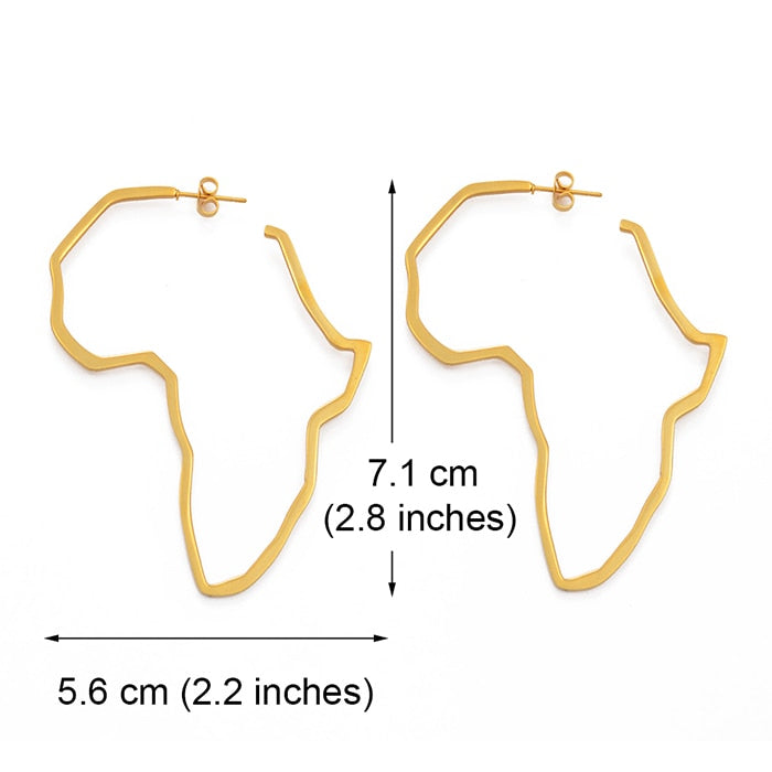 Anniyo afrikanische Karte große Ohrringe übertreiben größere Ohrring-Bolzen-Afrika-Verzierungen traditioneller ethnischer Übertreibungs-Schmuck