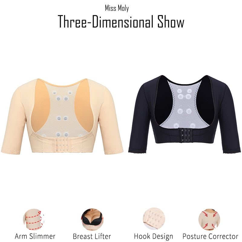 Miss Moly Nahtloser Armformer, Brustheber, korrigierende Unterwäsche, unsichtbares Abnehmen, Shapewear, Körper, schlanker, Modellierung, Oberteile, Korsett