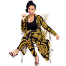 2021 nuevo estampado africano elástico Bazin pantalones holgados estilo Rock Dashiki manga famoso traje para dama/mujer abrigo y mallas 2 uds/se