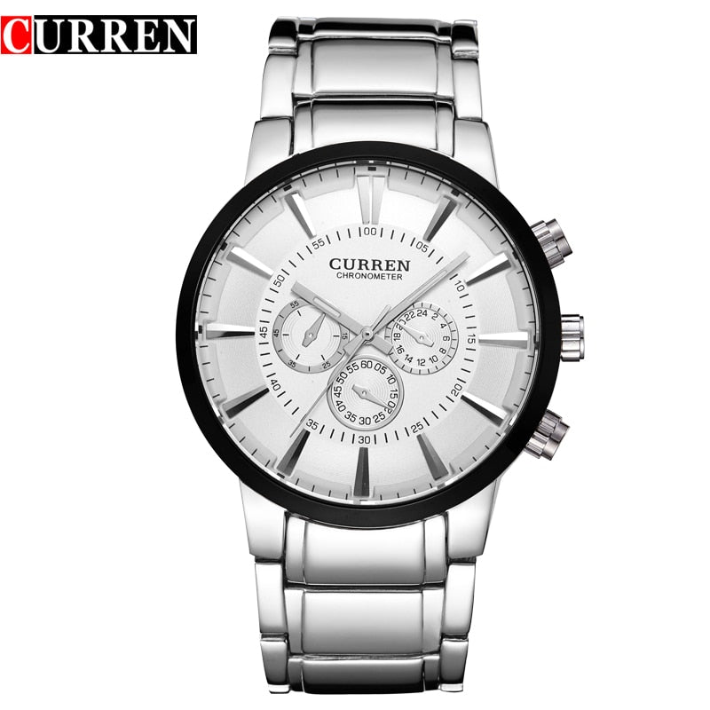 Top Luxury Brand CURREN Simple style Classic Quartz Wrist Watches Full Steel Waterproof Men&