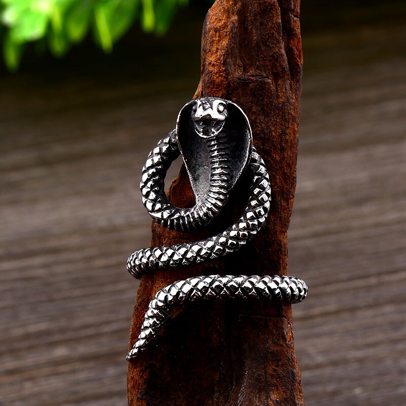 BEIER New arrive Snake Ring Factory Price Stainless Titanium Steel Punk Heavy Metal Animal Fashion Jewelry for man Gift BR8-842