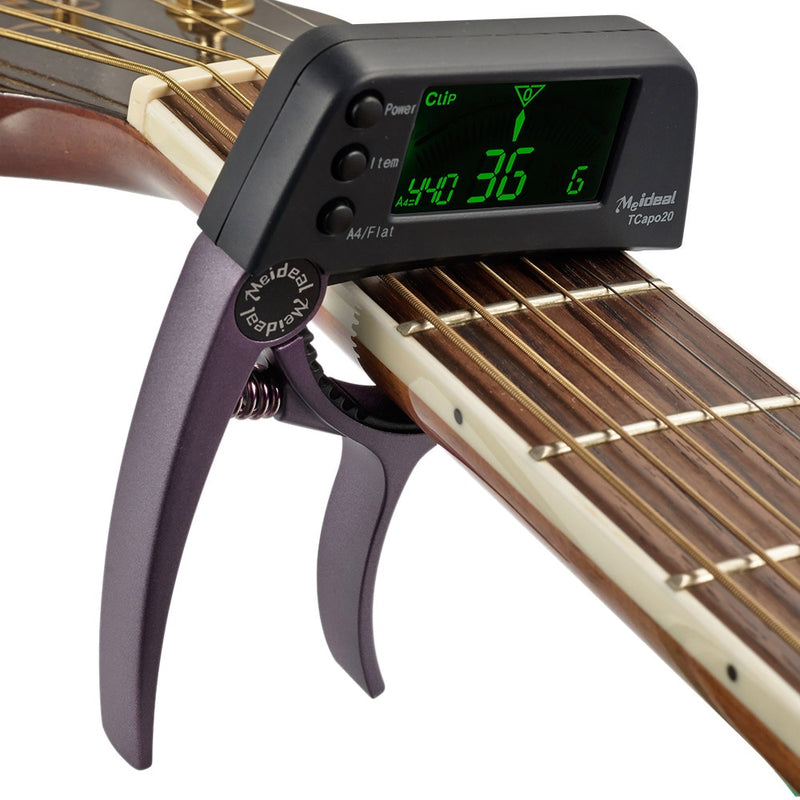 TCapo20 Acoustic Guitar Tuner Capo Guitar Capofret 2 in 1 Capo Tuner Metall für E-Gitarre Bass Chromatic Parts