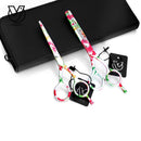 Professional Hair Scissors Set 5.5 inch Flowers Hair Thinning and Cutting Scissors Hairdressing Barber Salon Tesoura
