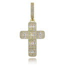 Qualität Iced Out Asscher Cut Kreuz Anhänger Halskette Herren/Damen Mikro gepflastert Hip Hop Gold Silber Farbe Bling Charm Ketten Schmuck