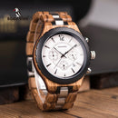 BOBO BIRD Herrenuhr Holz Luxus Stilvolle Uhren Zeitmesser Chronograph Militärquarz Tolles Herrengeschenk relogio masculino W-R22