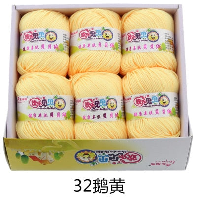 6balls/lot 73 Colors Milk Cotton Yarn Baby Wool Yarn DIY Knitting Children Sweater Hat Hand Knitted Yarn Knit Blanket Crochet