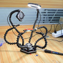 Toolour Multi Soldering Station Helping Third Hand 3X USB LED Magnifying Glass Lamp USB Fan  For PCB Welding Repair Station Tool