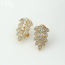 Liffly Fashion Dubai Gold Schmuck Sets Blumenform Kristall Halskette Armband Ring Ohrring Braut Hochzeit Schmuck Zubehör