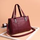 KMFFLY marke frauen lederhandtaschen frauen umhängetaschen weibliche umhängetasche große kapazität damen lässige einkaufstasche schwarz/rot