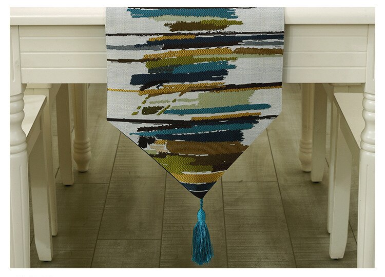 Colorful Painting Table Runner Ethnic Style Table Runners Modern Jacquard Wedding Decor Dining Table Cloth chemin de table mesa