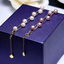 YS Real 18K oro 5-6mm pulsera de perlas blancas pulsera de perlas de agua dulce china joyería