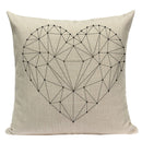 Pop geometrischer Tier-Kissenbezug, schwarz-weißes Leinenkissen, dekorativer Kissenbezug, quadratisch, hochwertiger Druck, individuelles Dekokissen