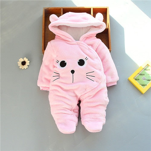 Newborn Baby Girl Clothes 0-3 months Winter Thick Warm Baby Footies Cotton Infant Kid&