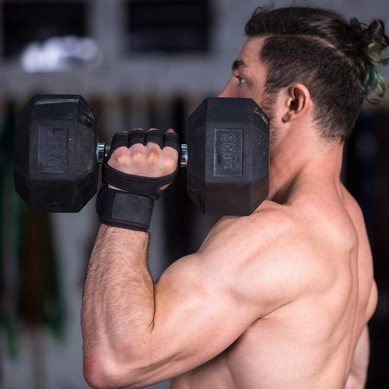 Gym Fitness Handschuhe Handflächenschutz mit Handgelenkbandage Unterstützung Crossfit Workout Bodybuilding Power Gewichtheberhandschuh