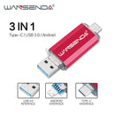 Wansenda OTG 3 in 1 USB-Sticks USB3.0 &amp; Type-C &amp; Micro USB 512GB 256GB 128GB 64GB 32GB 16GB Pendrives Pen Drive Cle USB