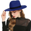 WELROG Fedora-Hüte, Schwarz, Rot, für Damen, Fedoras aus Wollimitat, Panama-Filzhut, Winter, Herren, Jazz, Trilby, Chapeau, Femme-Caps