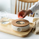 1L / 1.8L Trinkgefäße mit großer Kapazität Glasteekanne Teegeschirr Teekanne Hitzebeständiger Wasserkocher Holzdeckel Home Office Coffee Bar Supplies