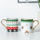 Luxus Gold Totems Mosaik Geometrische Flamingo Keramik Kaffeetasse Kaffeetasse Gold Frühstück Milch Wasser Tasse Paar Kreative Geschenke