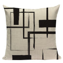 Pop geometrischer Tier-Kissenbezug, schwarz-weißes Leinenkissen, dekorativer Kissenbezug, quadratisch, hochwertiger Druck, individuelles Dekokissen