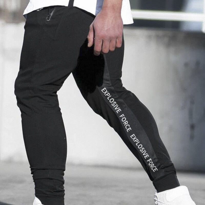 Mens Joggers Pantalones casuales Fitness Hombre Ropa deportiva Chándal Bottoms Pantalones de chándal ajustados Pantalones Black Gyms Joggers Pantalones de chándal