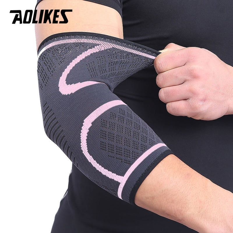 AOLIKES 1 Pair Elastic Elbow Pads Basketball Tennis Elbow Support Protector Gear Breathable Elbow Brace Sport Safety Accessories