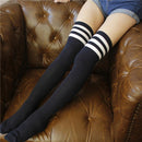 Mode Oberschenkelhohe Socken Strumpf Baumwolle Plus Größe Überkniestrümpfe Für Mädchen Dame Warm Meias Stripe Damenstrümpfe Lange Socken