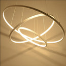 D100cm Schwarz/Weiß Moderne Pendelleuchten für Wohnzimmer Esszimmer 4/3/2/1 Circle Rings Acryl-Aluminiumkörper LED-Pendelleuchte