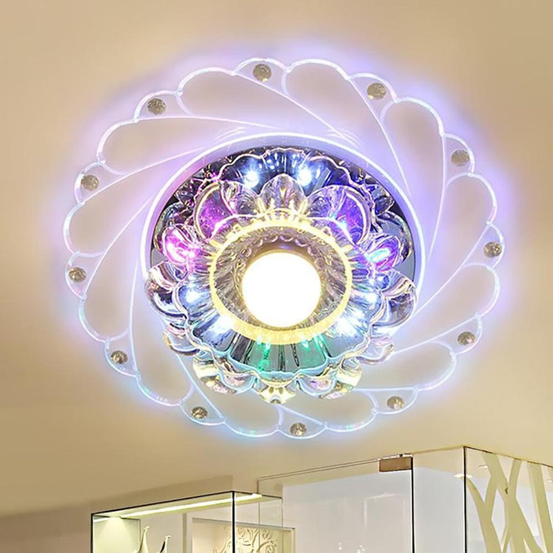 Lámpara LED de techo de cristal moderna, Mini lámpara de techo Circular, Luminarias Rotunda, luz para sala de estar, pasillo, cocina