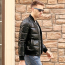 Männer Winter Warm Echtes Leder Weiße Ente Daunenjacken Fliegermäntel Große Größe Echtes Leder Schaffell Bomberjacken Luftfahrt