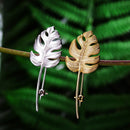 Lotus Fun Real 925 Sterling Silber Handmade Designer Fine Jewelry 18K Gold Creative Monstera Leaves Broschen für Damen Bijoux
