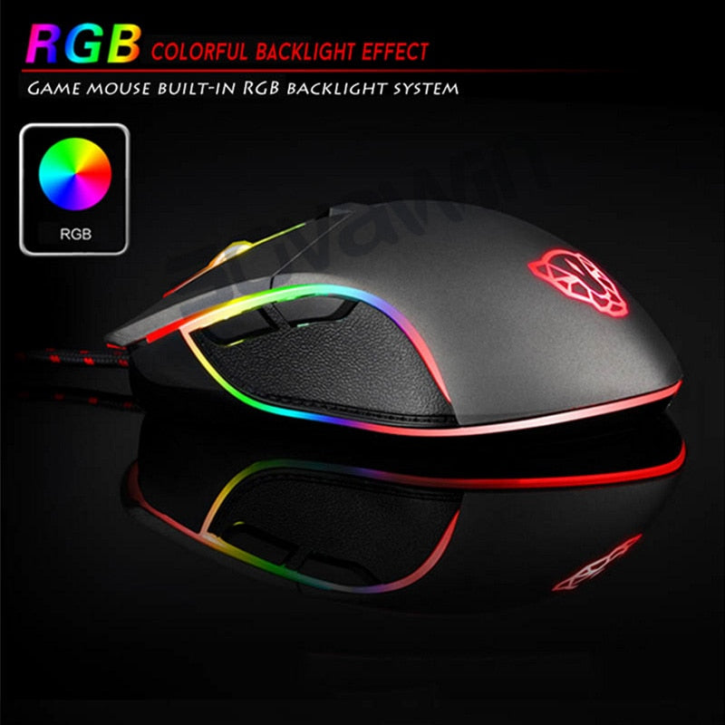 Motospeed V30 USB Wired Gaming Mouse 6 Button Optical Backlit Breathe Led USB Mouse 3500 DPI For PC Laptop Desktop Computer Game