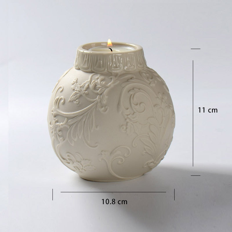 Boowan Nicole Concrete Tealight Candle Holder Mold DIY Candlestick Holder Silicone Molds for Cement Handmade Decoration Tool