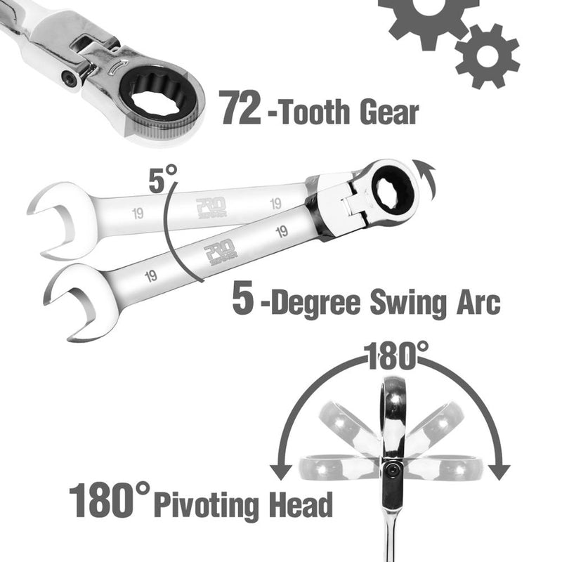 PROSTORMER 14-teiliges Schlüssel-Set Multitool-Ratschenschlüssel-Set Handwerkzeugschlüssel-Set Universalschlüssel-Werkzeug Autoreparaturwerkzeuge