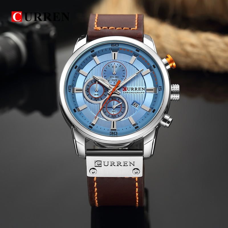 Top-Marke Luxus CURREN Mode Lederband Quarz Herrenuhren Casual Date Business Male Armbanduhren Uhr Montre Homme