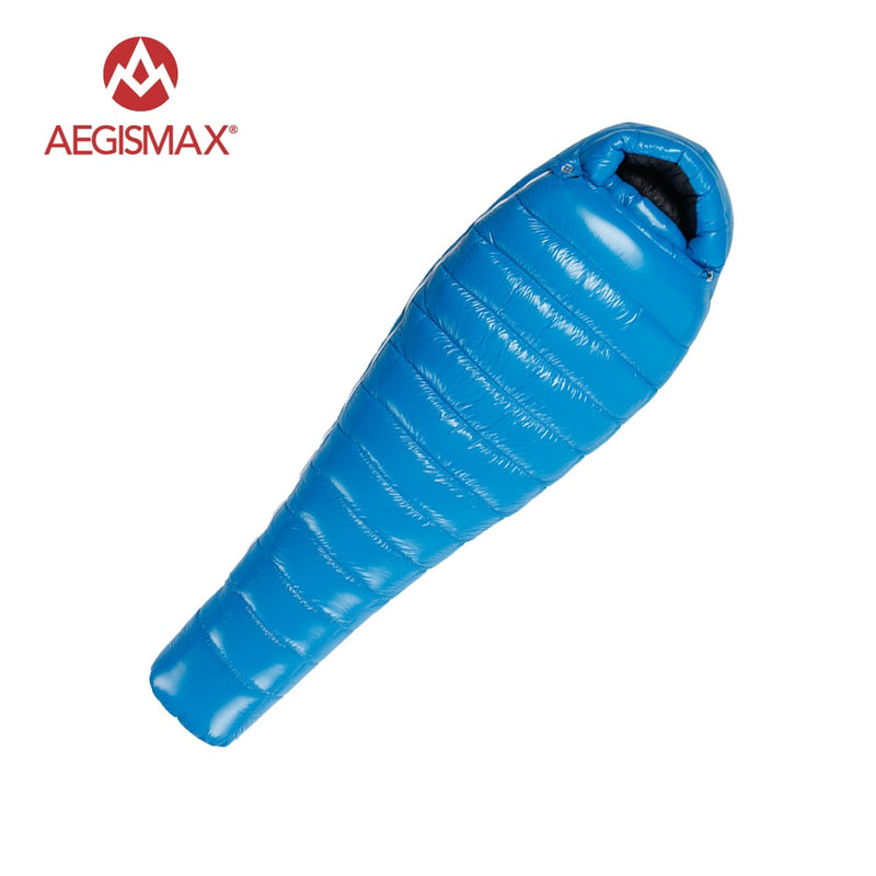 AEGISMAX 95% weiße Gänsedaunen-Mumien-Camping-Schlafsack Kalter Winter Ultraleichtes Schallwand-Design Camping Spleißen FP800 G1-G5