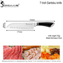 Cuchillo de cocina SOWOLL, herramientas hechas a mano, cuchillo de acero inoxidable, cuchillo de cocina japonés de 7 pulgadas, cuchillo de Sushi de salmón Santoku, regalo