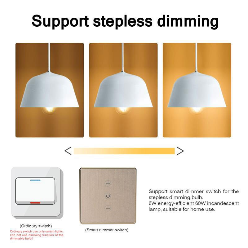 Gold/Silver Led Dimmer Wifi Switch Smart Life/Tuya Touch Control Stepless 400W With Bulb Compatible Works Alexa Google Assistant